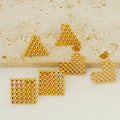 Titanium Steel Round Beads Earrings Gold Plated Stainless Steel Square Love Triangle Earrings for Women