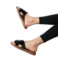 2024 New Women's Platform Flat Bottom Butterfly Heel Sandals Summer Genuine Leather Lightweight Fashion