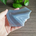 Natural Large Gray Banded Agate Crystal Gua Sha Guasha Facial Tool Face Massager Comb for Massage Products