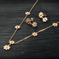Wholesale 2025 Fashion Stainless Steel Hawaiian Jewelry Sets Flower Earrings Necklace for Women's Wedding Perfect Gift Idea