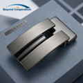 Brushed Nickel Black Inlay Plate Belt Buckle 35mm Two-Tone Rectangle Fixed Bar Mens Belt Leather Strap OEM