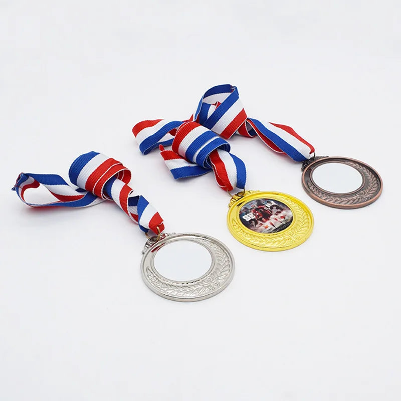 Sublimation Blank Medals Marathon Running Games Silver Bronze Gold Medal Listing Medal