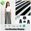 Stretchy Organic Cotton Twill Print Fabric Used for Stylish Black and White Striped Flare Pants