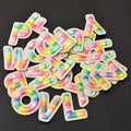 Hot Sale New Colourful Embroidered Patches Wholesale Cloth Applique Custom 3D Letter Rainbow Puffy Embroidery Patch With Cap