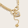 Custom Women's Hand-Made Fashion Accessories Heart Inlaid Diamond Titanium Steel Bracelet Engraved Gold Bangles Main Gold