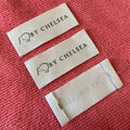 Clean Bleached White 100% Cotton Labelcut logo End Fold Pure White Cotton Name Label for Dresses