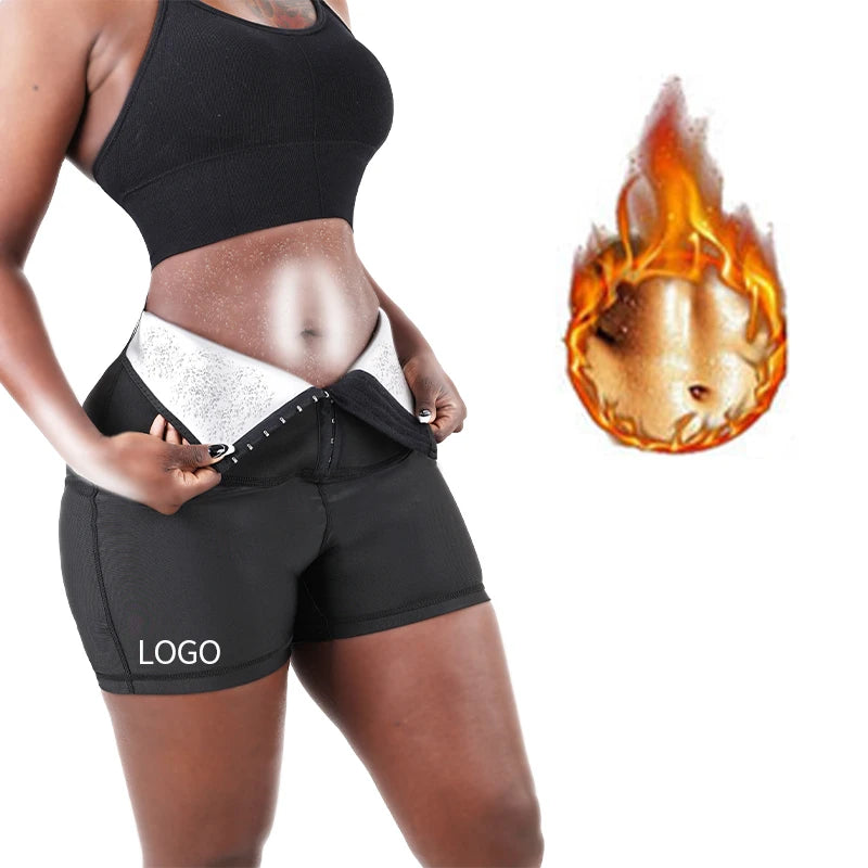 High Waist Plus Size Sauna Sweat Workout Body Shapewear Panties Tummy Control Lose Weight Women Booty Lift Shaper Shorts