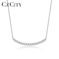CZCITY Charm Personalized Square Strip Pendant Moissanite 925 Sterling Jewelry Necklace Woman