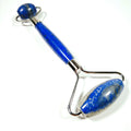 DIY Hot Selling OEM Private Label Wholesale Metal Welded Natural Lapis Lazuli  Pink Jade Roller for Face