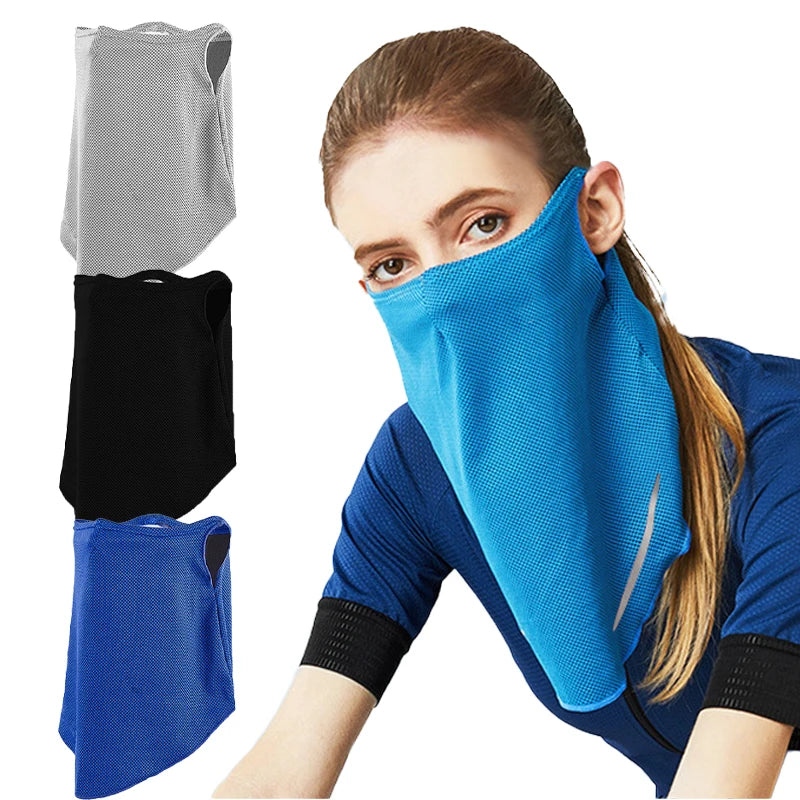 UV Protection Cycling Fishing Quick Drying Cooling Towel Golf Mesh Neck Gaiter Scarf Bandana With Ear Loops