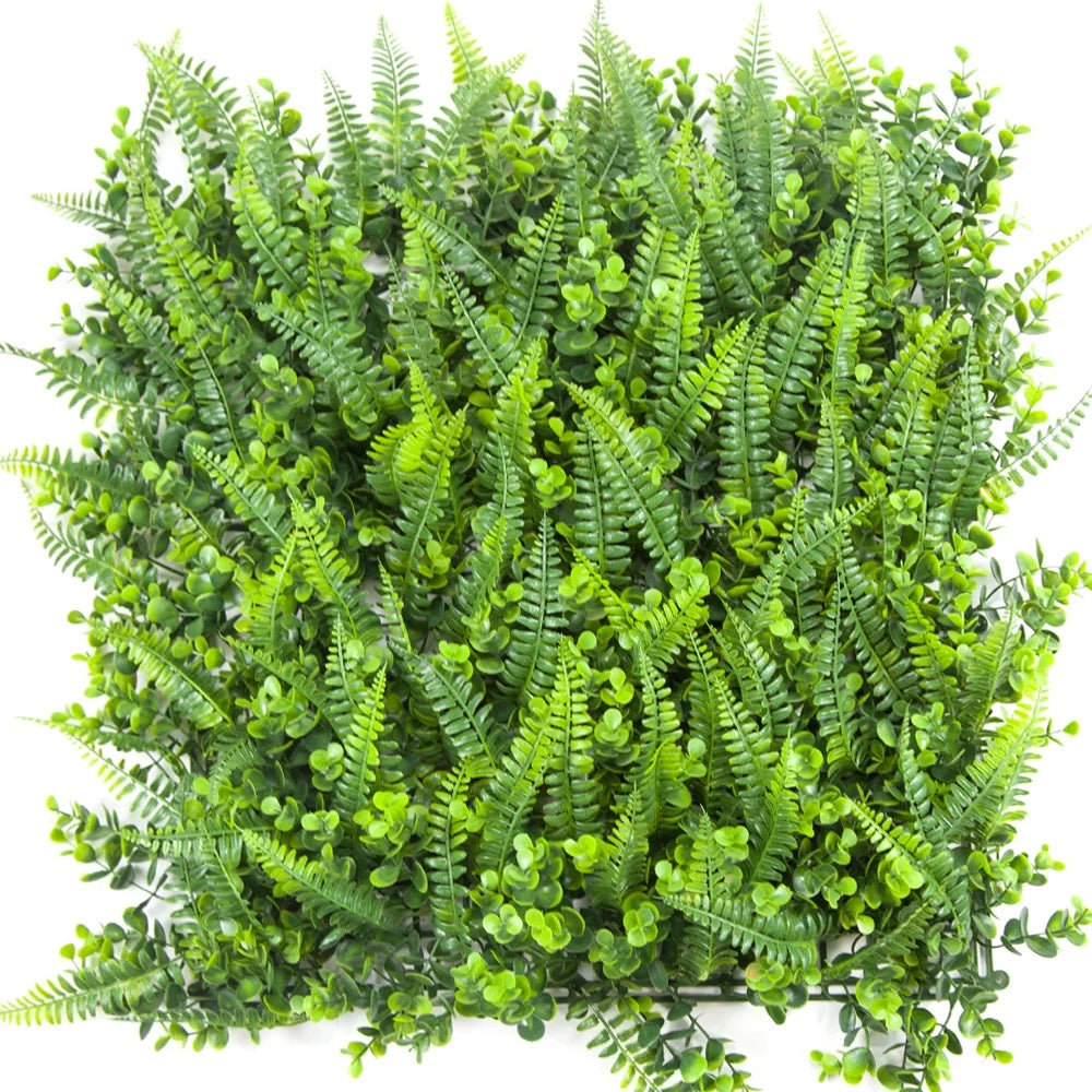 UV-Anti Plastic Green Plant Vertical Wall Artificial Hedge Boxwood Panels Decoration PE Material Shrubs Grass Vertical Garden MegaBDM