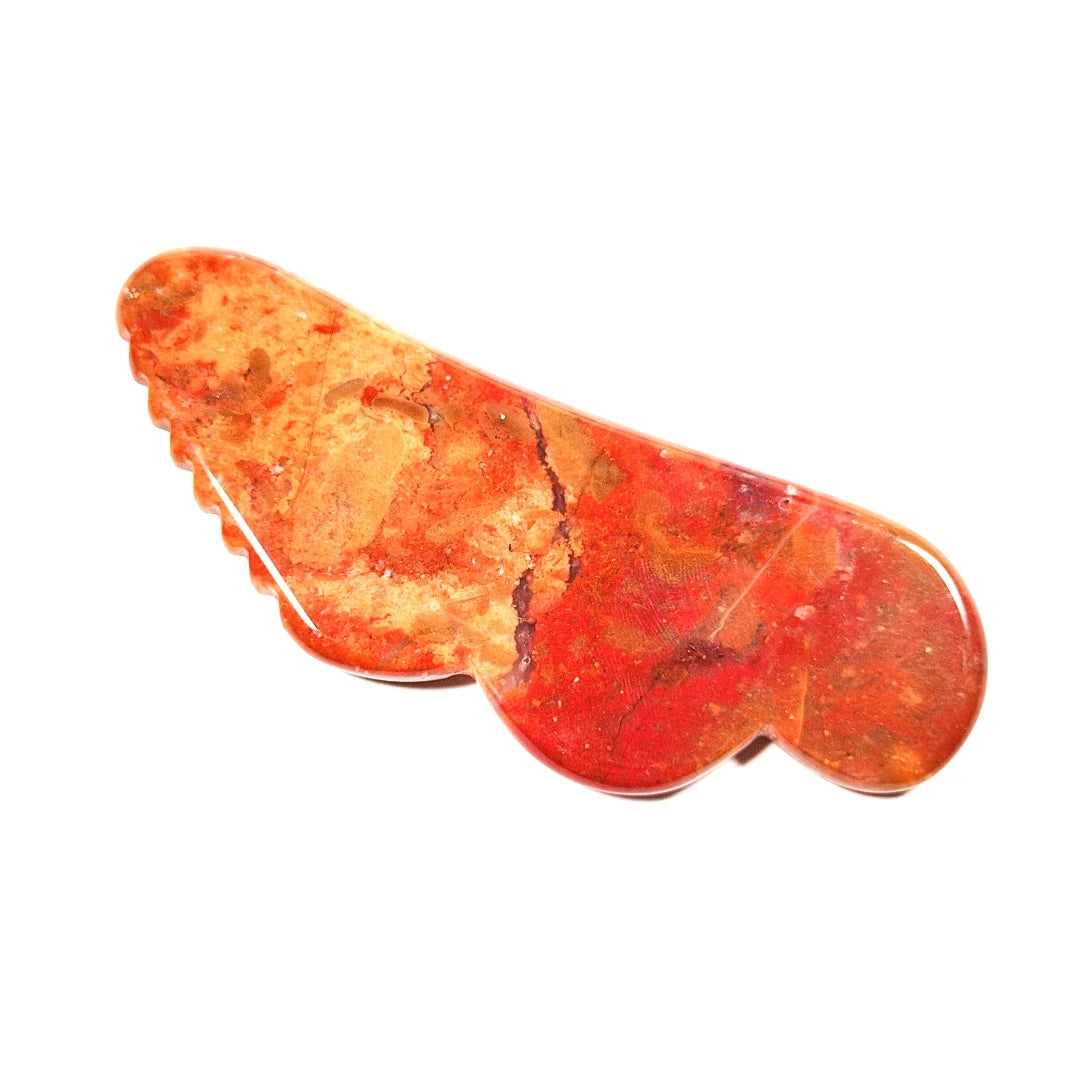 HY Factory direct natural Mookaite jasper guasha tool wing jagged good for health handmade guastone