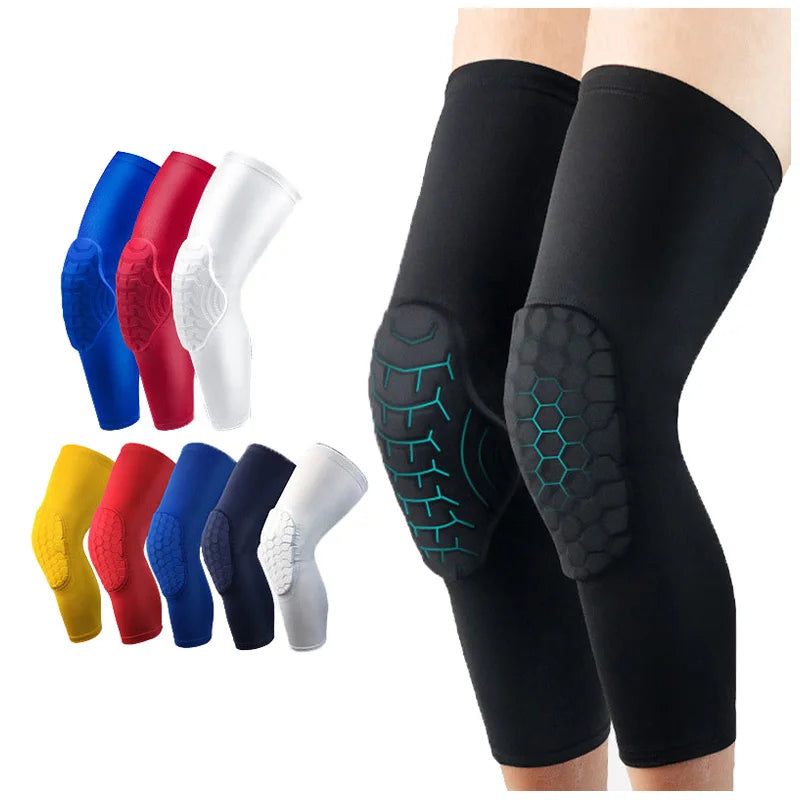 Breathable Honeycomb Anti Collision Knee Pads Long Compression Knee Sleeves Knee Support Braces