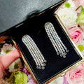 Aimgal Fine Jewelry S925 Silver & 18K Gold Plated Luxury Diamond Earrings Blingbling Tassel Lab Design