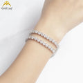 Goldleaf Hip Hop Moissanite Tennis Bracelet 925 Sterling Silver 3-5mm D Color VVS Diamond Link Chain Bracelet Fine Jewelry