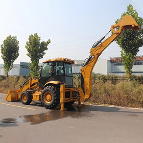 Free Shipping CE Epa Four Wheel Front Diesel Retroexcavadora Mini Towable Excavator Large Backhoe Loader