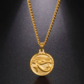 Myshap the Eye of Horus Ra Udjat Pendant Necklace Women Stainless Steel Gold Color Thick Chain Ancient Egypt Amulet Jewelry Gift