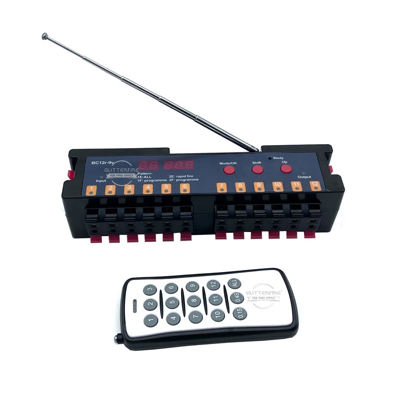 GLITTERFIRE BC12R Professional Modern Wireless Remote Control Programmable Cold Pyro Machine Fireworks Firing System Pyrotechnic