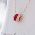 Hot Sale Natural Ruby Gemstone Jewelry Solid 18k Gold Natural Diamond Necklace for Women