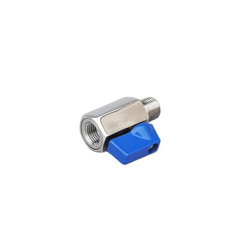 SS316 or SS304 Stainless Steel Mini Ball Valve NPT Threaded Shut-off Valve BSPT Internal and External Threads End