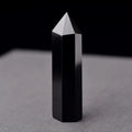 Single-Pointed Hexagonal Column Obsidian Crystal Wand Polished Natural Stone for Yoga Meditation Home Decor and Healing