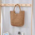 Lady Women's Fashionable Portable Cross Body Straw Bag Zip Closure Two-Strap Bucket Shoulder Design Beach Shopping Travel Summer