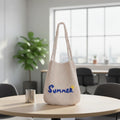 Handmade Crochet Cotton Thread Knitting Hand Embroidered Letters Solid Color Internet Celeb Sweet Spring Summer Tote Polyester