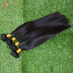 Straight Human Hair Extensions 100% Raw Remy Natural 10A Grade 100g Machine Double Weft Hair Weaving