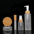 Glass Bottle 5g 15g 20g 30g 50g 100g 200g Eco Friendly Bamboo Packaging Cosmetic Glass Jar and Glass Spray Pump Bottle