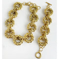 Kaimei 2022 Fashion Women's Vintage Geometric Wedding 18K Gold Plated Zinc Alloy Link Bracelets & Bangles