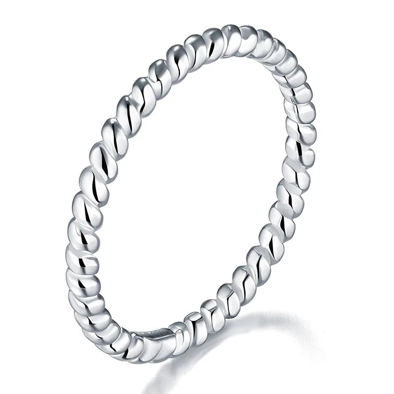CAOSHI Factory Customable Contracted Style Silver Plated Twisted Finger Rings for Women Fashion Hip Hop Party Gift Jewelry Rings