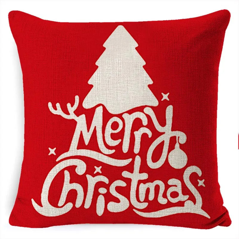 Christmas New Embroidered Ins Style Cotton Pillow Cover for Home Sofa Decoration Simple Christmas Decorations for Bedroom