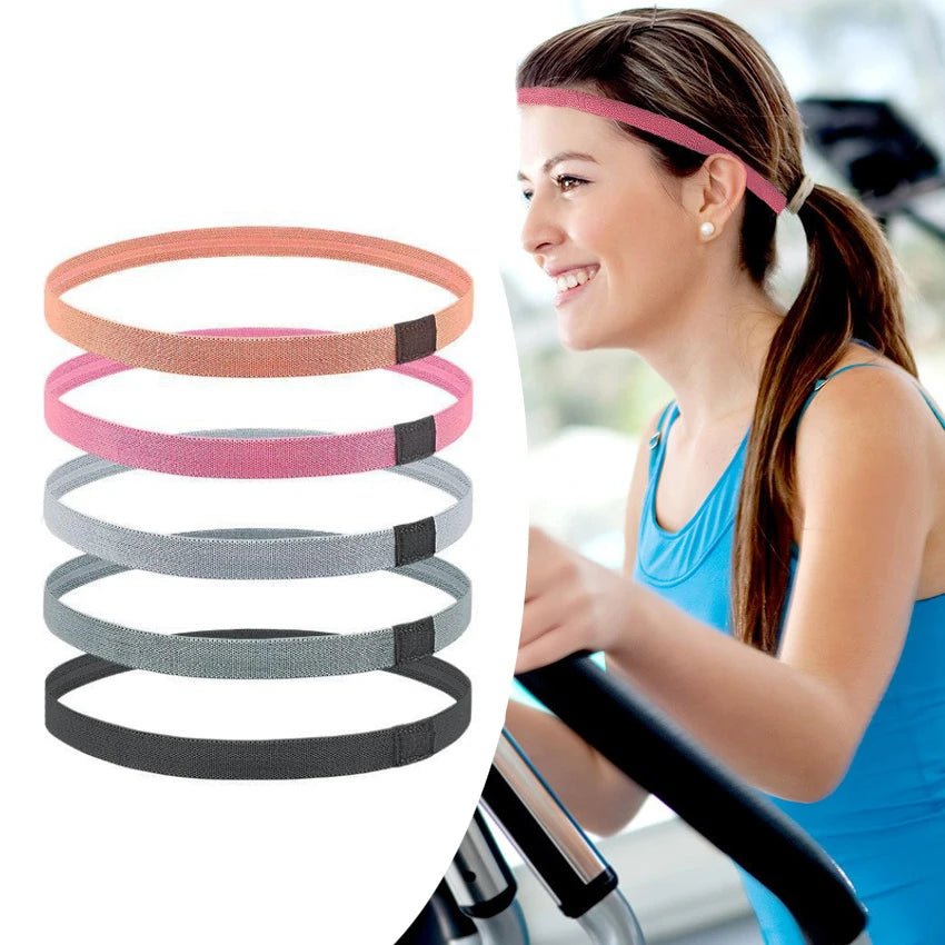 Men Women Football Basketball Soccer Tennis Yoga Silicone Sweatband Non-Slip Sport Elastic Headband HA01939