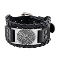 Vintage Style Viking Cuff Bracelet for Men Hiphop Rock Jewelry Leather Accessory