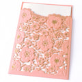 Wedding Decoration Party Supplies Laser Cut With Blank Paper Personalized Embossing Floral Wedding Invitation Card