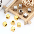 Stainless Steel Square Spacer Beads with Engraved Heart Pattern Charm Pendant for Jewelry Making Findings & Components