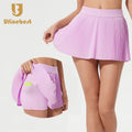 2 in 1 Cool Fabric Mini Golf Running Fitness Skirt Sports Pleated Skirts Tennis Skirt Yoga Shorts for Women With Pocket