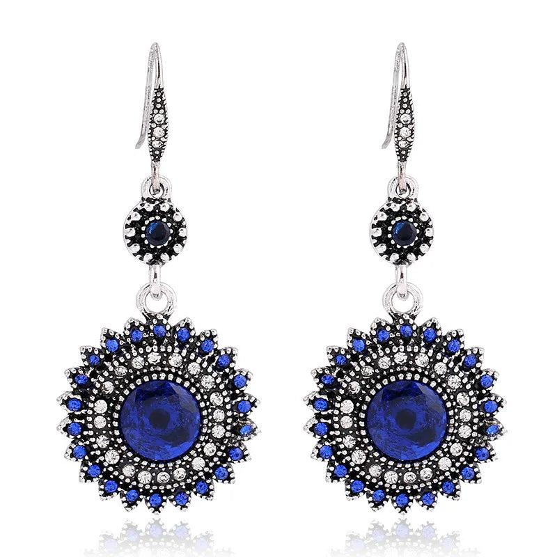 Europe and the United States New Retro Bohemian National Wind Earrings Sunflower Earrings