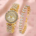 Diamond Bracelet Watch Small Fragrant Wind Two Piece Set Water Diamond Women's Quartz Watch