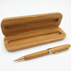 2025 Eco Customized Bamboo Ballpoint Pen Set Business Promotion Novelty Wood Pen with 0.5 mm Writing Width Wholesale with Box