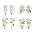 2023 Handmade Ceramic Flower Earrings Elegant Wedding Daily Party Jewelry Bridal Pendant Accessory for Gifts