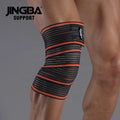 JINGBA Soft Sport Knee Support Brace Customized Logo Breathable Bandage for Men and Women Protective Knee Wraps