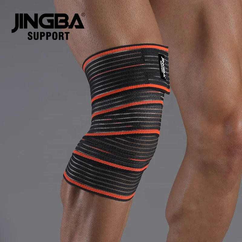 JINGBA Soft Sport Knee Support Brace Customized Logo Breathable Bandage for Men and Women Protective Knee Wraps