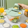 Large Capacity Kitchen Salad Spinner Rotary Handle Colander Draining Basket Manual Lettuce Spinner With Vegetable Chopper