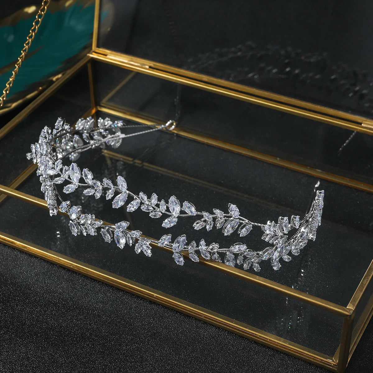 Double Layer Wedding Luxury Geometric Headdress Bridal Zircon Headbands