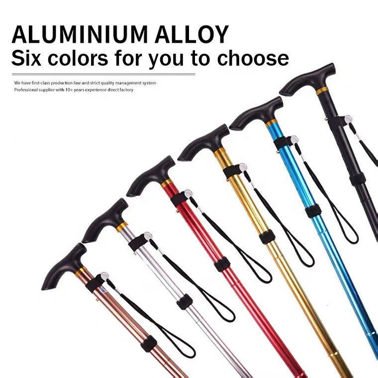 Factory Wholesale Canes Folding Walking Canes Trekking Foldable Hiking Poles Walking Sticks Adjustable Length Portable Crutches