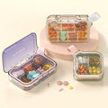 Large Capacity 7-Day Travel Pocket Pill Box Organizer Sealed Rectangle Medicine Storage Case Portable PC Plastic