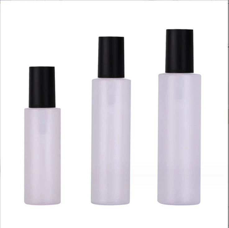 100ml & 150ml Frosted PET Spray Bottles Flat Shoulder Semi-Permeable Plastic Lotion & Cosmetic Packaging Flask for Shampoo Blush