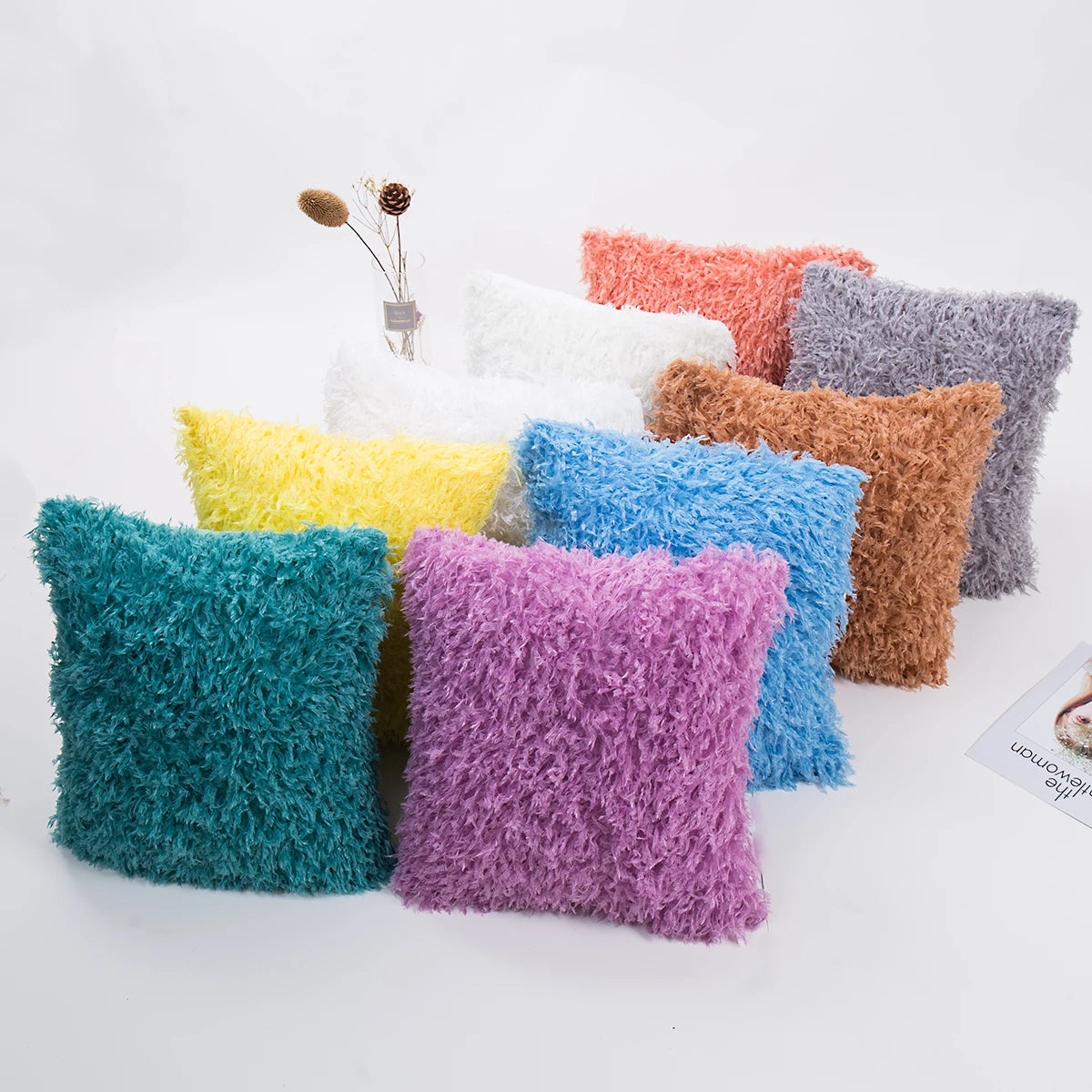 wholesale decorative custom throw polyester blank plush pillow case luxury