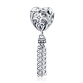 2022 New Arrival 925 Sterling Silver Enchanted Heart Tassel Charm Fit Original DIY Bead Bracelet Women Jewelry Gift SCC722